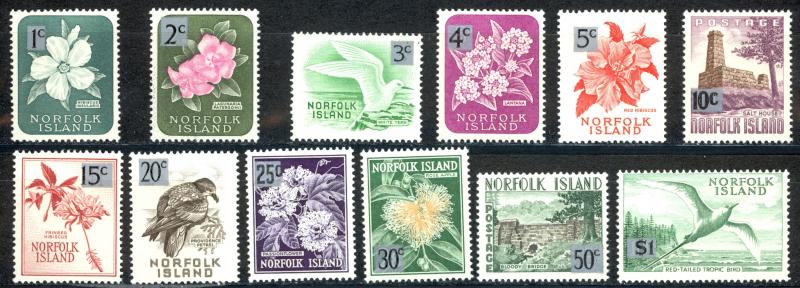 Norfolk Island Sc# 71-82 MNH 1966 Surcharged Definitives