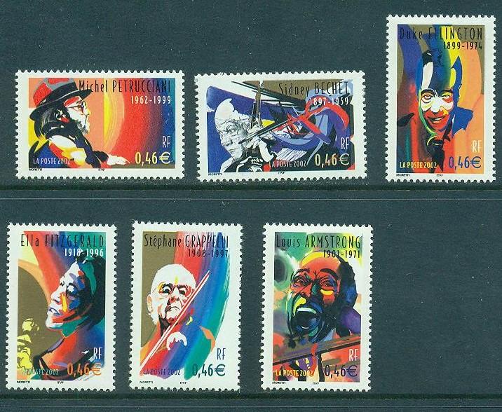 France 2002 Musicians SC 2905-2910 MNH