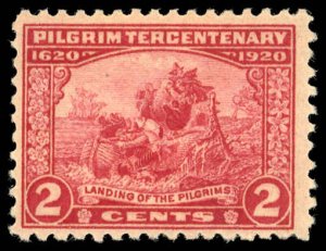 US Sc 549 F-VF/M-XLH - 1920 2¢ Pilgrims Landing- Pilgrim Tercentenary