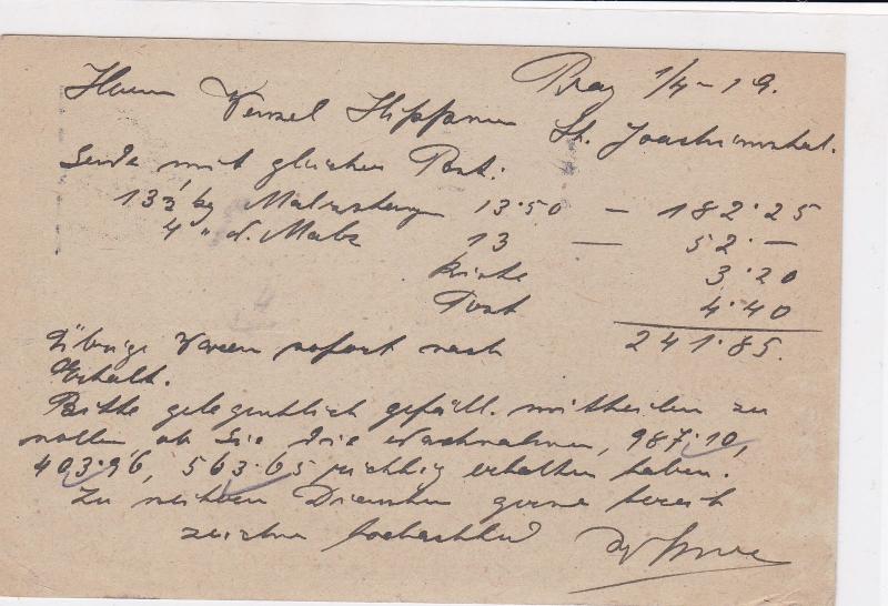 austria 1919  stamps card ref 20955