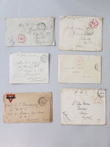 6 British WWI Fieldpost Covers to England from 1916-1918 (F32364)