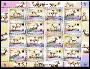 Niger 1998 WWF Dorcas Gazelle (16v) Perforated mnh.vf