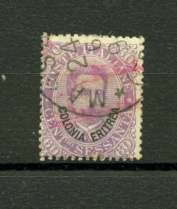 Eritrea #9 (ER880) Violet 60 c type b in black O/P used, FVF, CV$72.50