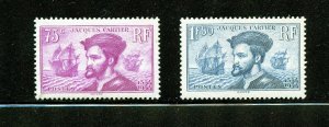 France #296-297 (F853) Comp 1934 Jacques Cartier, MNH, VF, CV$210.00