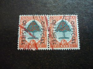 Stamps - South Africa - Scott# O32 - Used Pair of Stamps