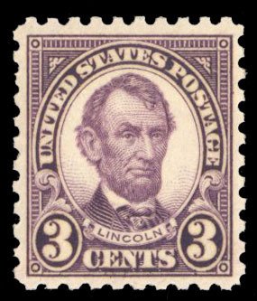 United States, 1910-30 #584 Cat$60, 1925 3c violet, never hinged