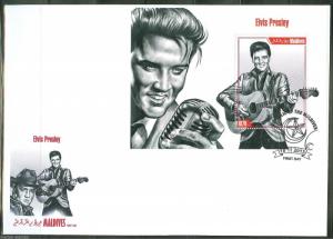 MALDIVES  2013  ELVIS PRESLEY SOUVENIR SHEET FIRST DAY COVER