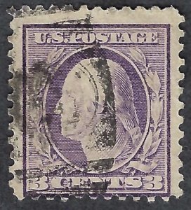 United States #501 3¢ George Washington, Type I. Light violet. Perf. 11. Used.