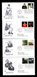 1998 U.S. 4 CENTURIES OF AMERICAN ART FDC - LOT OF 10 - VF - CV$12.50 (ESP#4393)