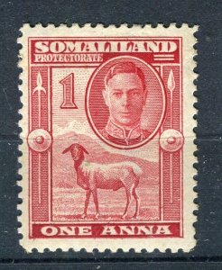 SOMALILAND; 1938 early GVI pictorial issue Mint hinged 1d. value