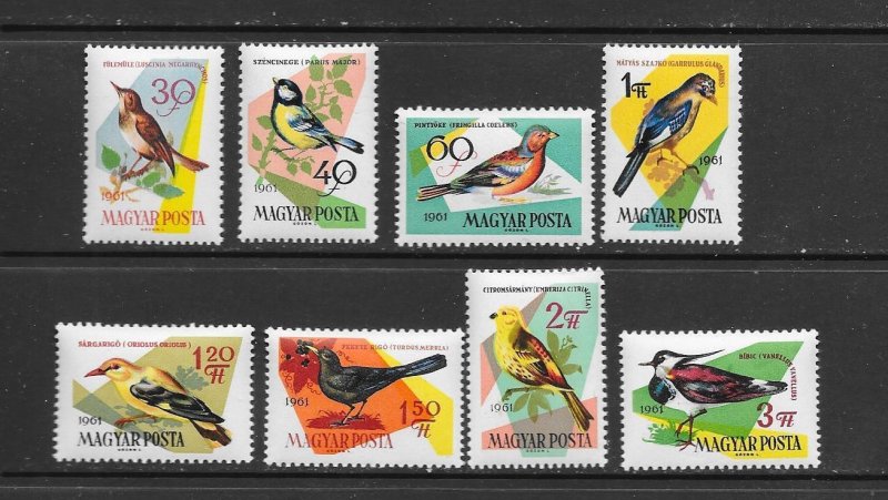 BIRDS - HUNGARY #1426-33  MNH