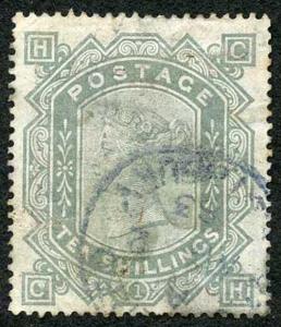 SG135 10/- Greenish Grey wmk ANCHOR White Paper (a bit Grubby) Cat 9000 pounds