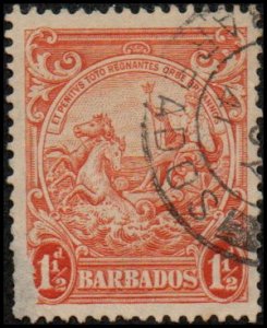 Barbados 195 - Used - 1½p Seal of the Colony (perf 13.5x13) (1938) (cv $0.45)