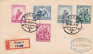 Czechoslovakia 1937 Czech Soldiers (2)+ Midwife (3) Seni-Postals Registered FDC