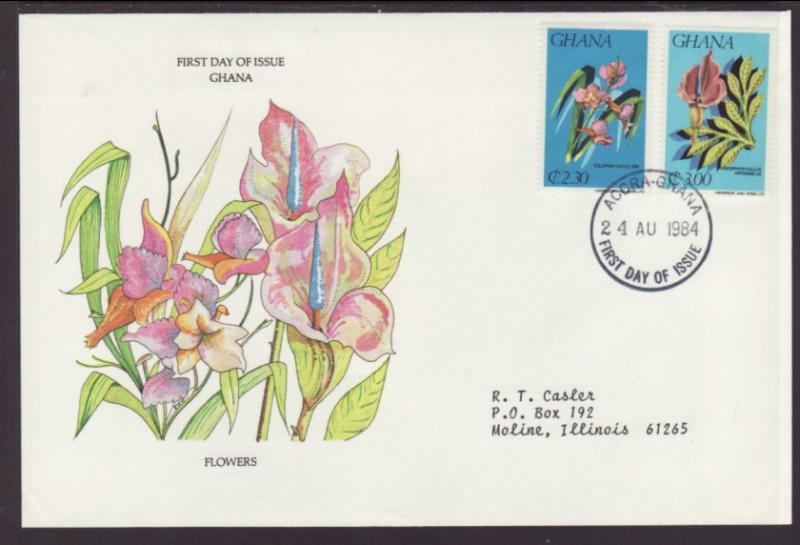 Ghana Flowers 1984 Typed FDC BIN