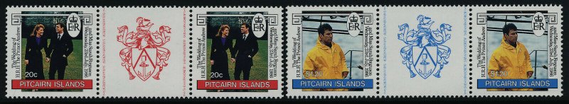 Pitcairn Islands 275-6 Gutter Pairs MNH Prince Andrew, Sarah Ferguson Wedding