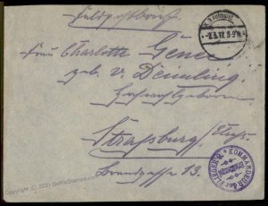 Germany WWI Air Force Kommandeur der Flieger 9 Feldpost Cover G69786