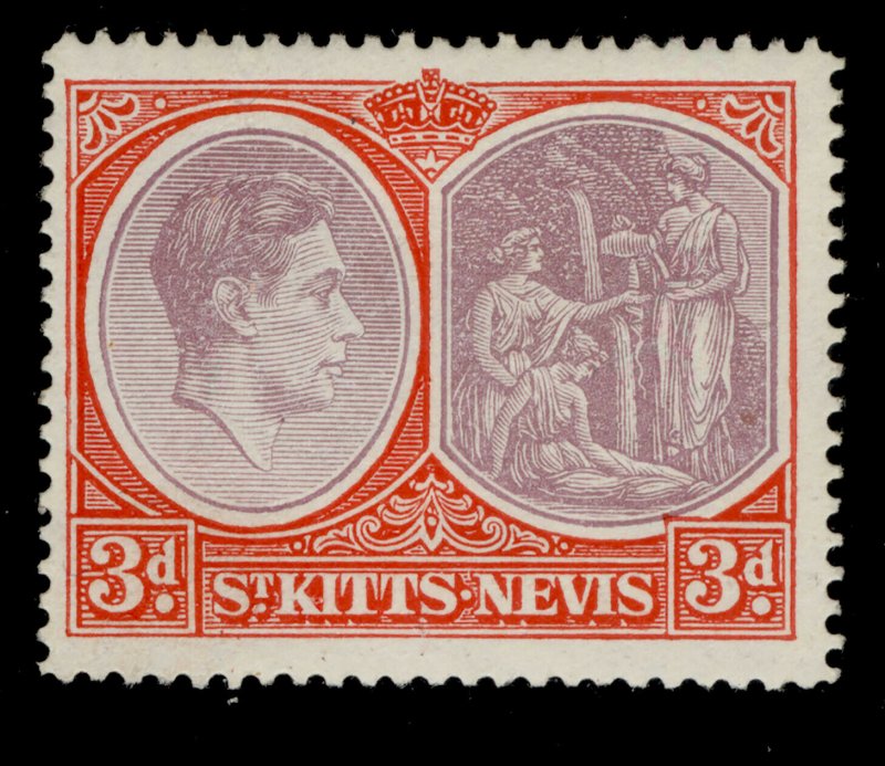 ST KITTS-NEVIS GVI SG73c, 3d reddish purple & scarlet, M MINT. PERF 14