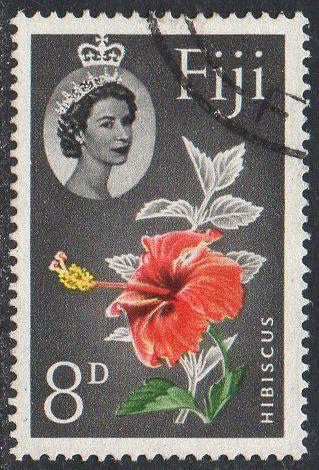 Fiji 1961 8d Hibiscus used