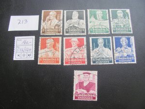 GERMANY 1934 USED SC B59-B67 SET VF/XF 160 EUROS (213)