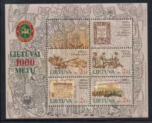 Lithuania Sc 794 2005 1000th Anniversary stamp sheet mint NH