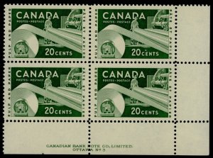 Canada 362 BR Block Plate 3 MNH Paper Industry