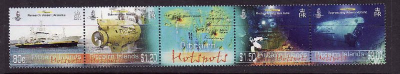 Pitcairn Is.-Sc#706-unused NH set-ships-Volcanic Hotspots-20