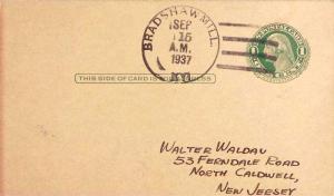 United States Kentucky Bradshawmill 1937 4c-bar  1909-1937  Postal Card  Phil...