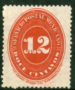 MEXICO 219 12cts LARGE NUMERAL WATERMARKED, UNUSED. (117)