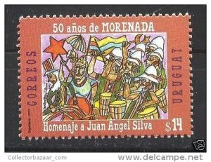 Carnival black heritage music drum umbrella art painting URUGUAY #2039 MNH STAMP