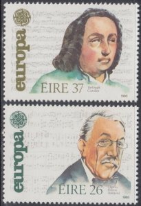 IRELAND Sc # 616-7 CPL MNH EUROPA 1985, COMPOSERS