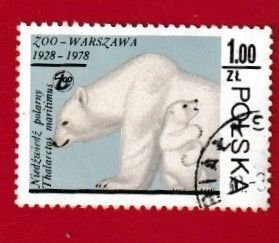 POLAND SCOTT#2302 1978 1z POLAR BEAR - CTO/USED