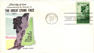 #1068 New Hampshire Stone Face - Fluegel Cachet 