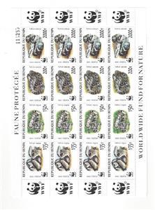 1999 Benin WWF World Wildlife Fund Full Sheet - Sc# 1086 - MNH  (BX30)