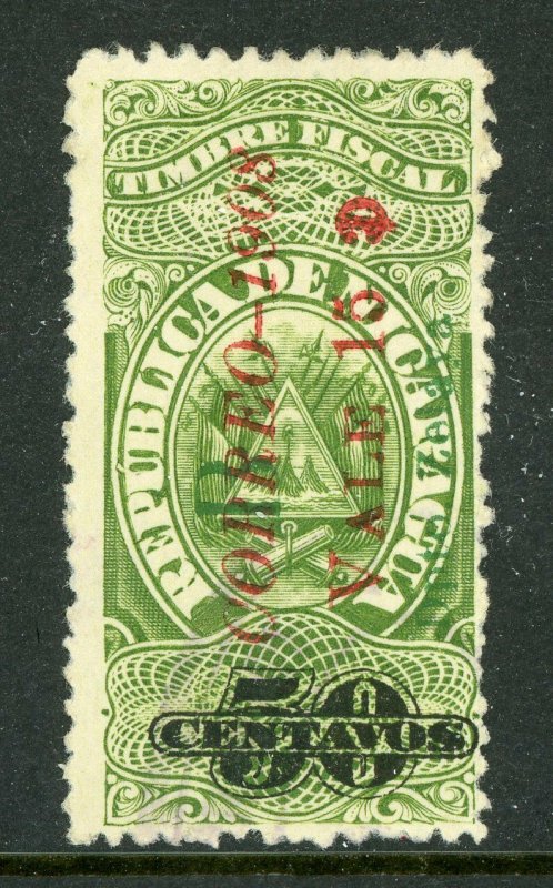 Nicaragua 1908 Fiscal Overprint 15¢/50¢ Scott 224 Mint Y900 ⭐⭐⭐⭐⭐⭐