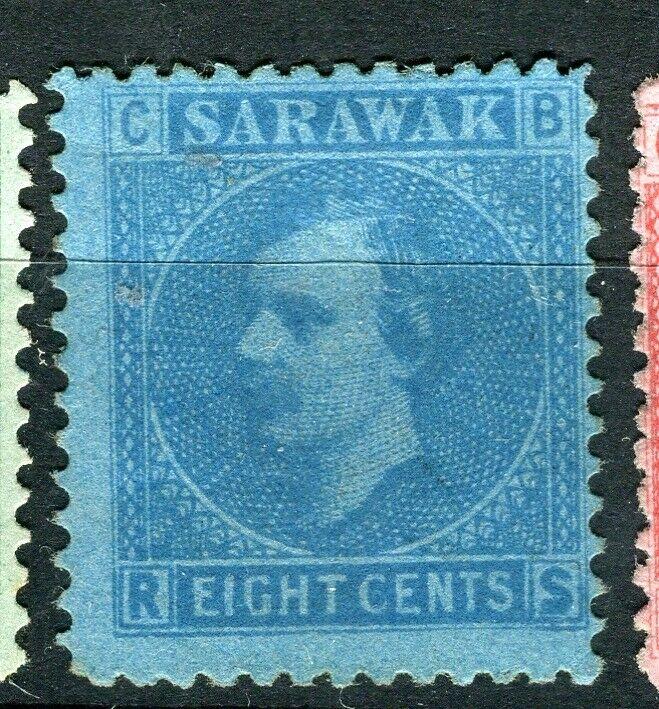 SARAWAK; 1875 early classic C.Brooke issue Mint unused 8c. value