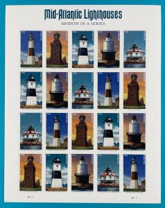 Scott 5621-5625 MID-ATLANTIC LIGHTHOUSES Pane of 20 US Forever Stamps MNH 2021