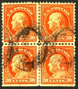 U.S. #516 USE BLOCK OF 4 REPAIRED PERF TEAR CREASES 