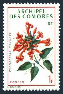 Comoro Islands 96 block/4, MNH. Michel 124. Flowers 1971. Pyrostegia venusta.