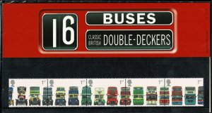 G.B.QE II 2001 DOUBLE-DECKER BUS MINT (NH) SG2210-14 P.O.PACK 323 SUPERB