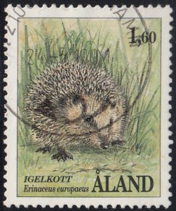 Aland 1991 used Scott #37 1.60m Erinaceus europaeus - hedgehog