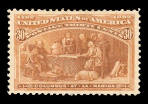 United States, 1893 Columbian Issue #239 Cat$225, 1893 30c orange brown, hing...