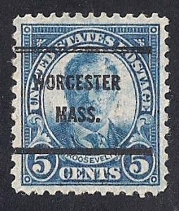 637 5 cent T. Roosevelt Blue PC Stamp used EGRADED XF 90 XXF