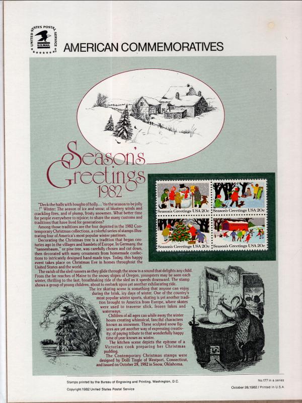 US CP178 Christmas 2030a Commemorative Panel Mint