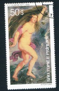 St Thomas & Prince 446 Used Painting Ruben Nude 1 1977 (BP78609)