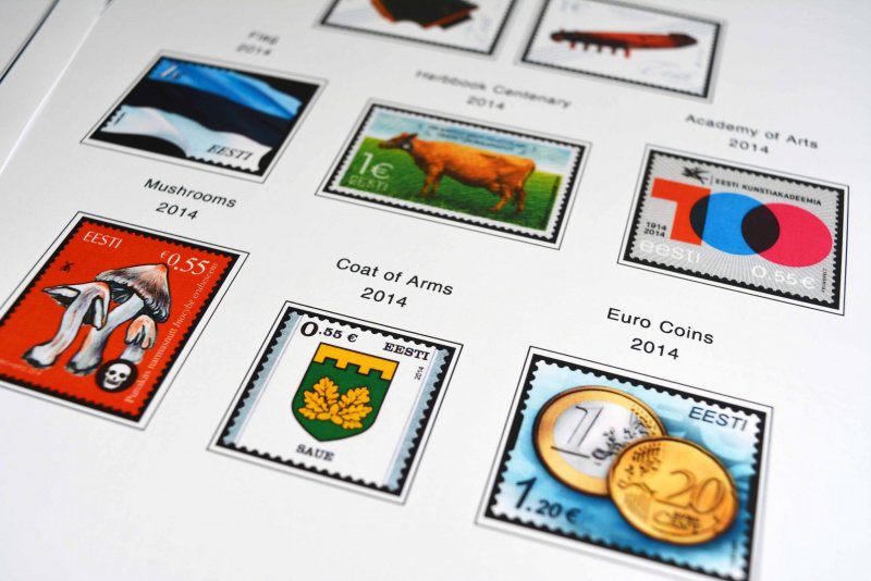 COLOR PRINTED ESTONIA 1918-2010 + 2011-2020 STAMP ALBUM PAGES (112 ill. pages)
