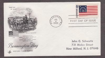 1348 Bennington Flag ArtCraft FDC with neatly hand stamped address