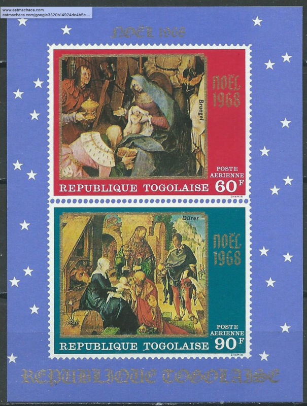 Togo #C101a YTBF34 MNH S/S CV$6 Christmas 1968 - The Adoration of the Kings/M...