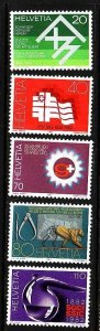 Switzerland-Sc#710-14-unused NH set-Bern Museum-Gymnastic