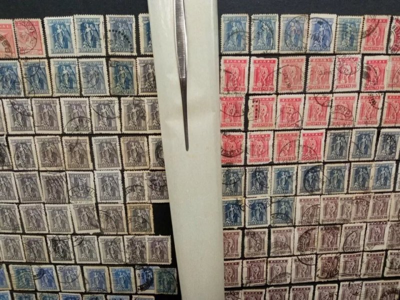 Greek Stamp Collection: Used Greece Accumulation in Organized Stockbook